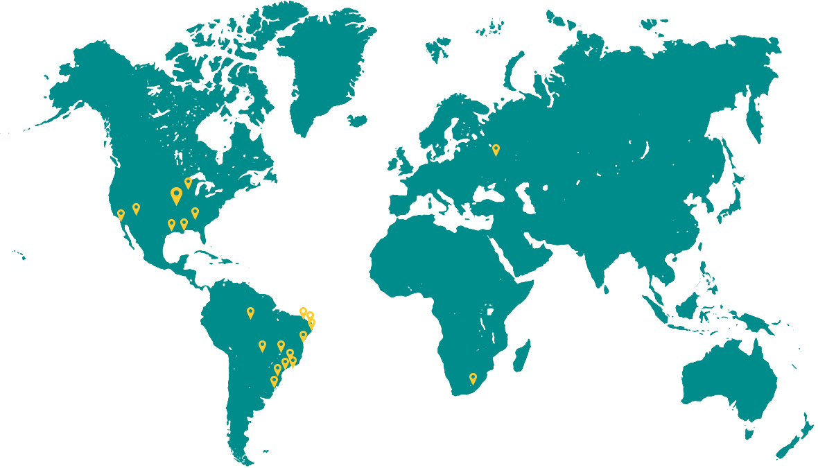 World map of outreach locations